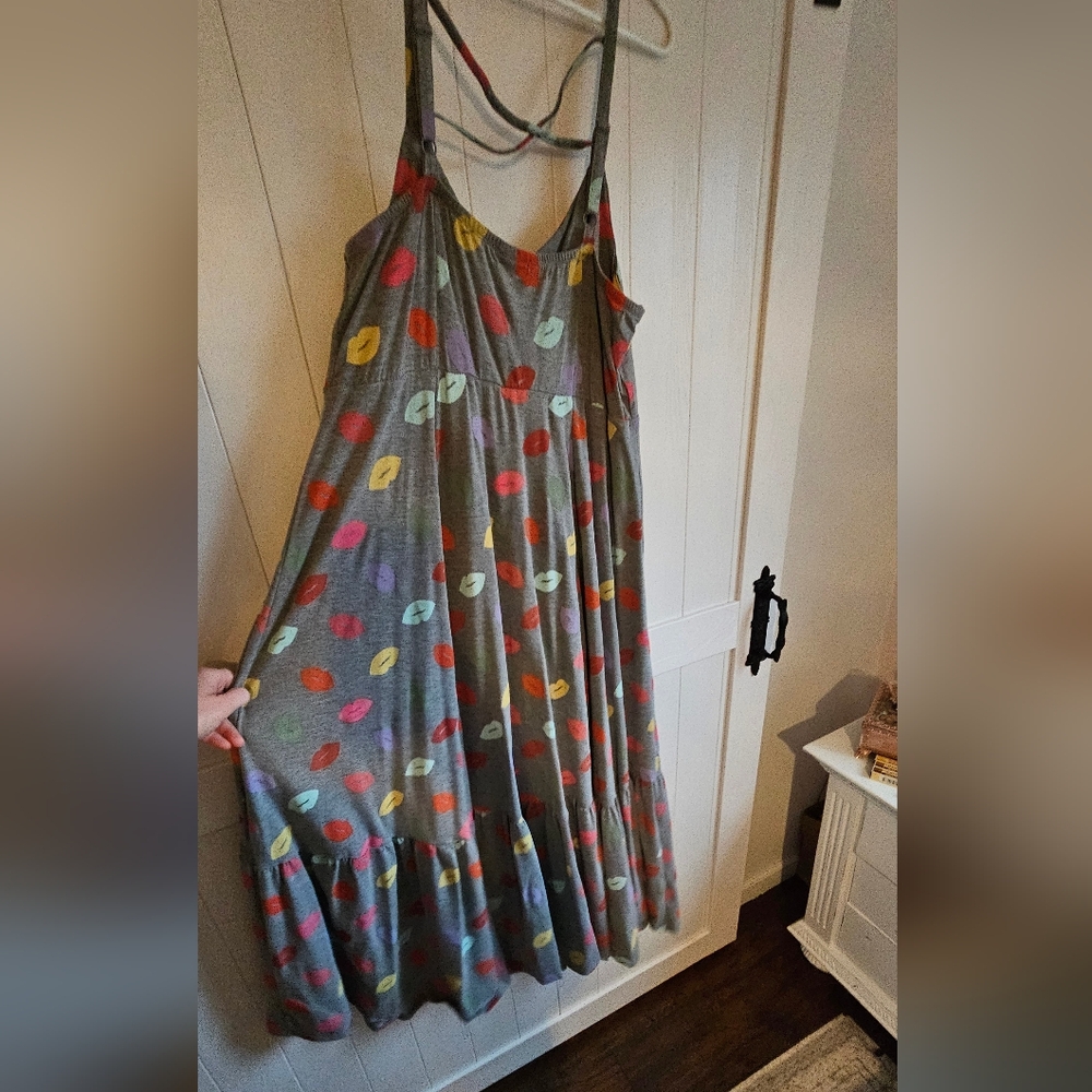 Torrid maxi dress with lips print